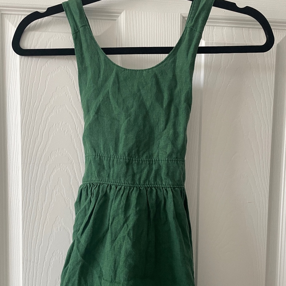 Mabo Green Linen Dress